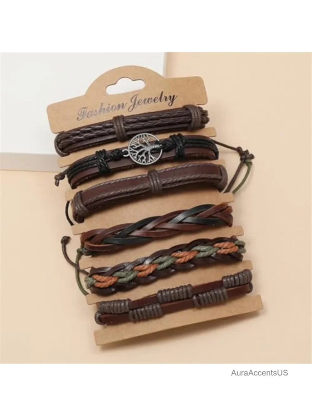 Multilayer Braided Faux Leather Wrap Cuff Bracelet Punk Gothic Grunge